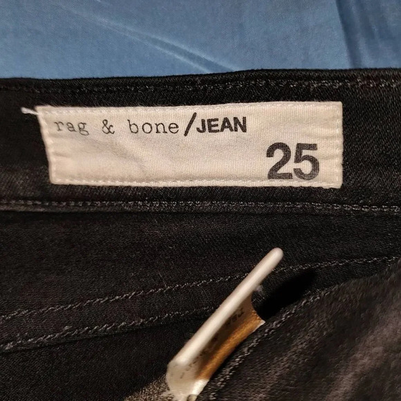 Rag & Bone Womens Black Raw Hem 10" Capri Jeans 25 - Picture 6 of 8